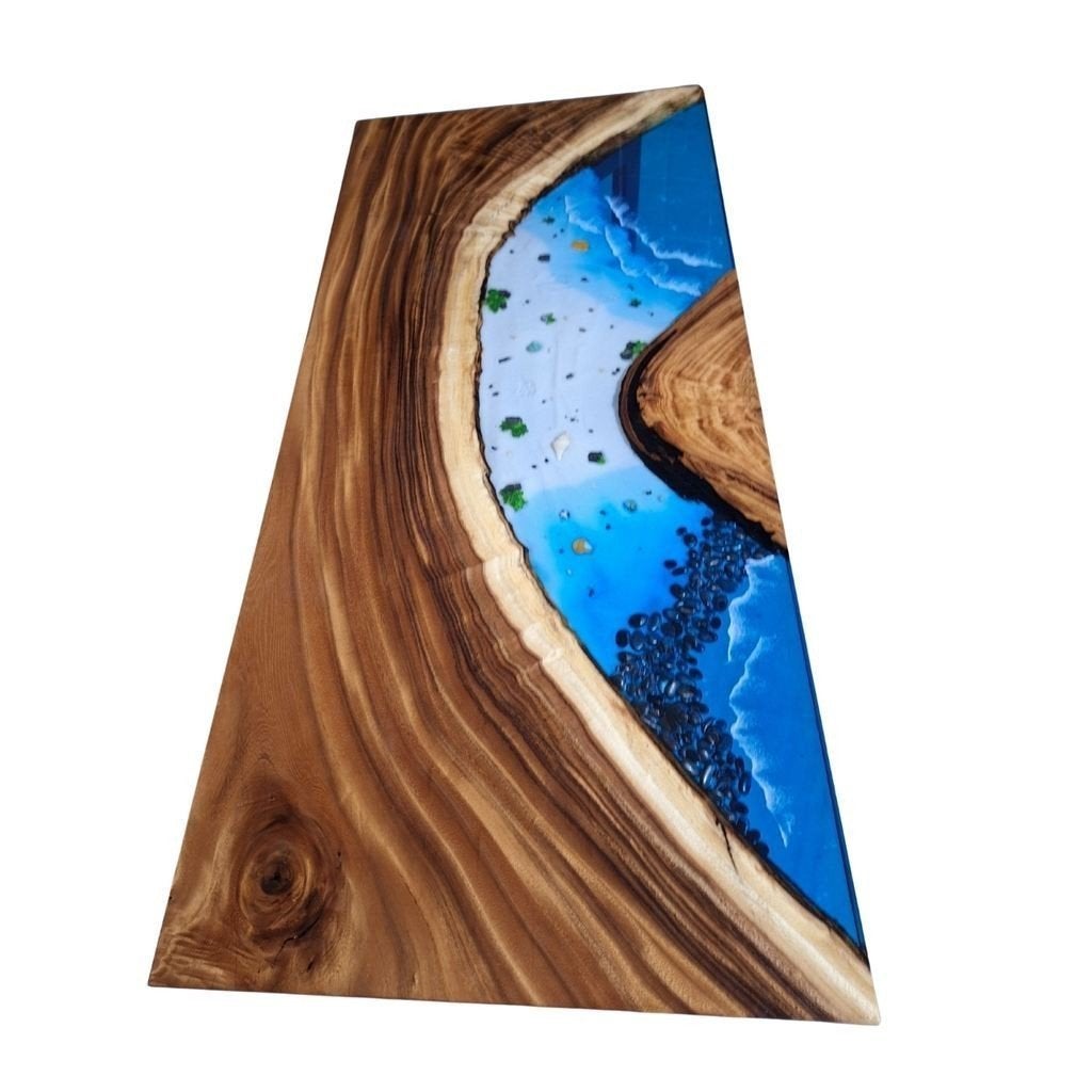 Epoxy Tafel - Notenhout – 200x90cm - Bureau - River table, Huis en Inrichting, Tafels | Eettafels, Ophalen, Nieuw