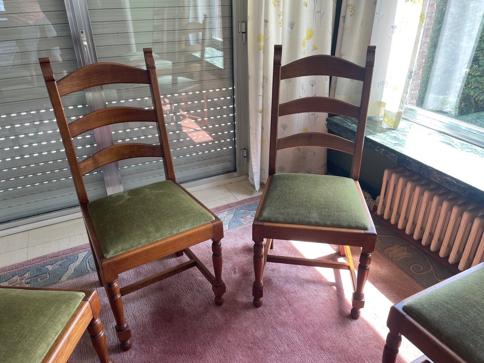 Eetkamer stoelen fluweel stof, Antiek en Kunst, Ophalen