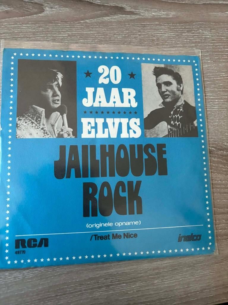 Elvis single, Jailhouse rock/treat me nice, Nederlandse pers, Cd's en Dvd's, Vinyl Singles, Gebruikt, 7 inch, Single, Ophalen of Verzenden