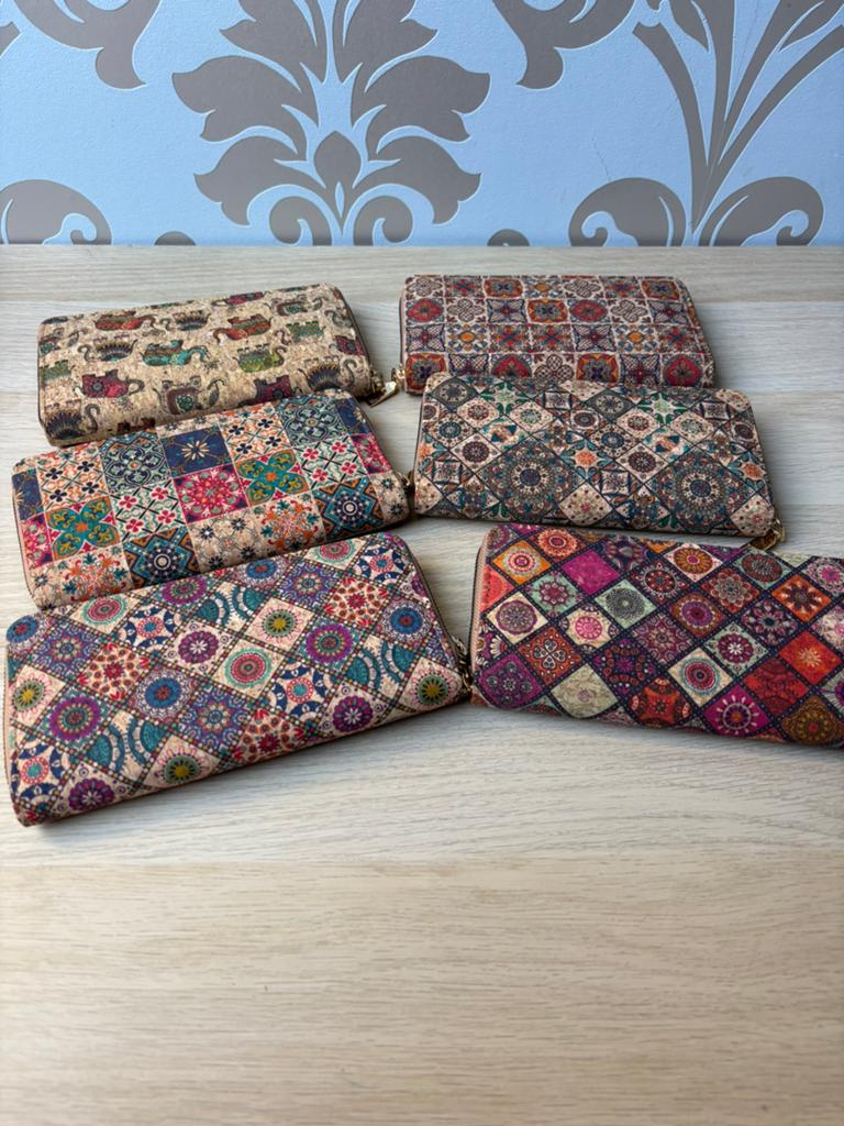 6 warme kleuren kurken portemonnees, Handtassen en Accessoires, Portemonnees, Ophalen of Verzenden, Zo goed als nieuw