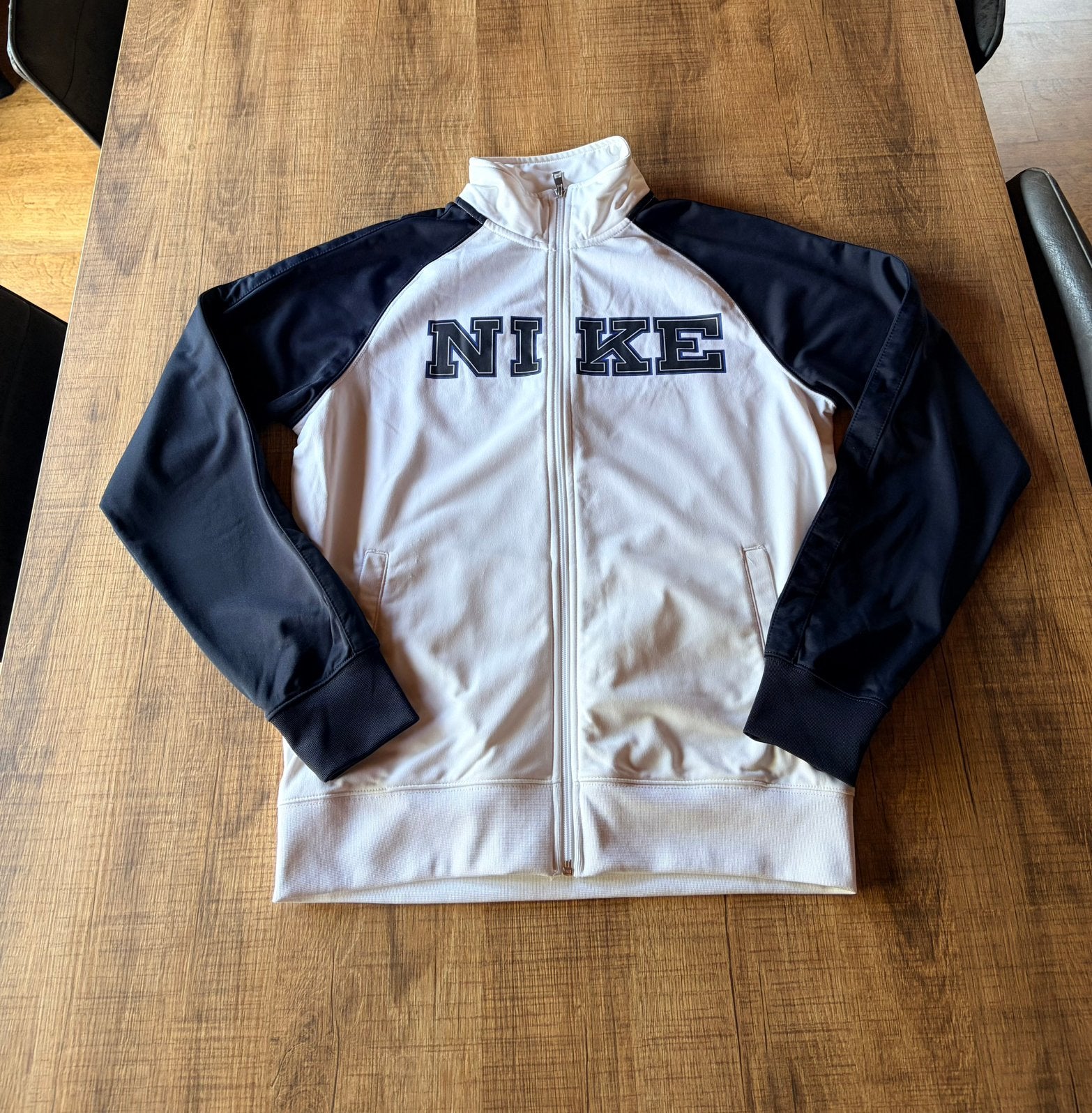 Nike Trainingsjack Vintage 2012 Wit/Marineblauw - Maat M, Kleding | Heren, Ophalen, Zo goed als nieuw, Blauw, Algemeen