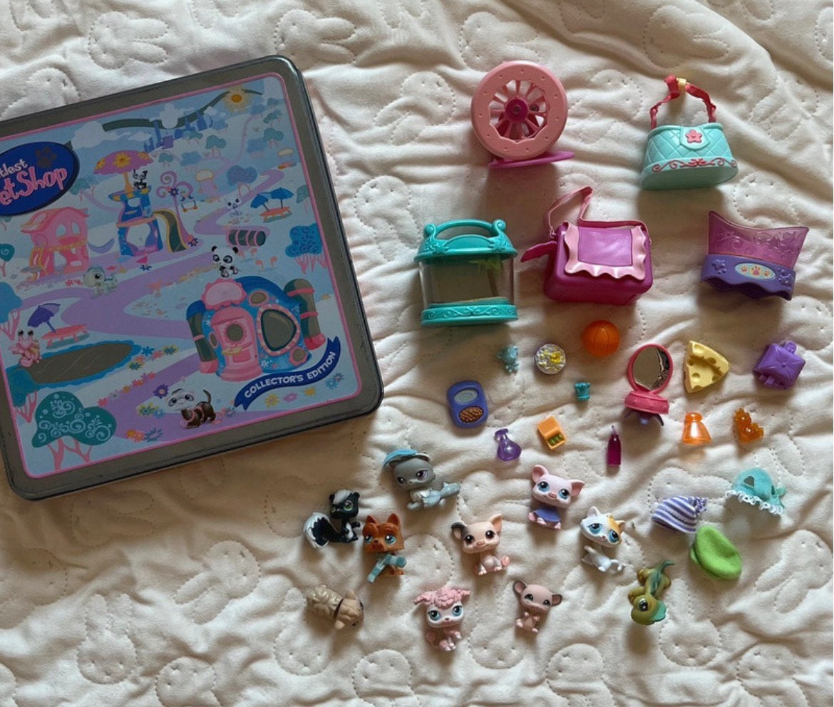 Littlest petshop opberdoos met 10 poppetjes en accesoires, Ophalen of Verzenden