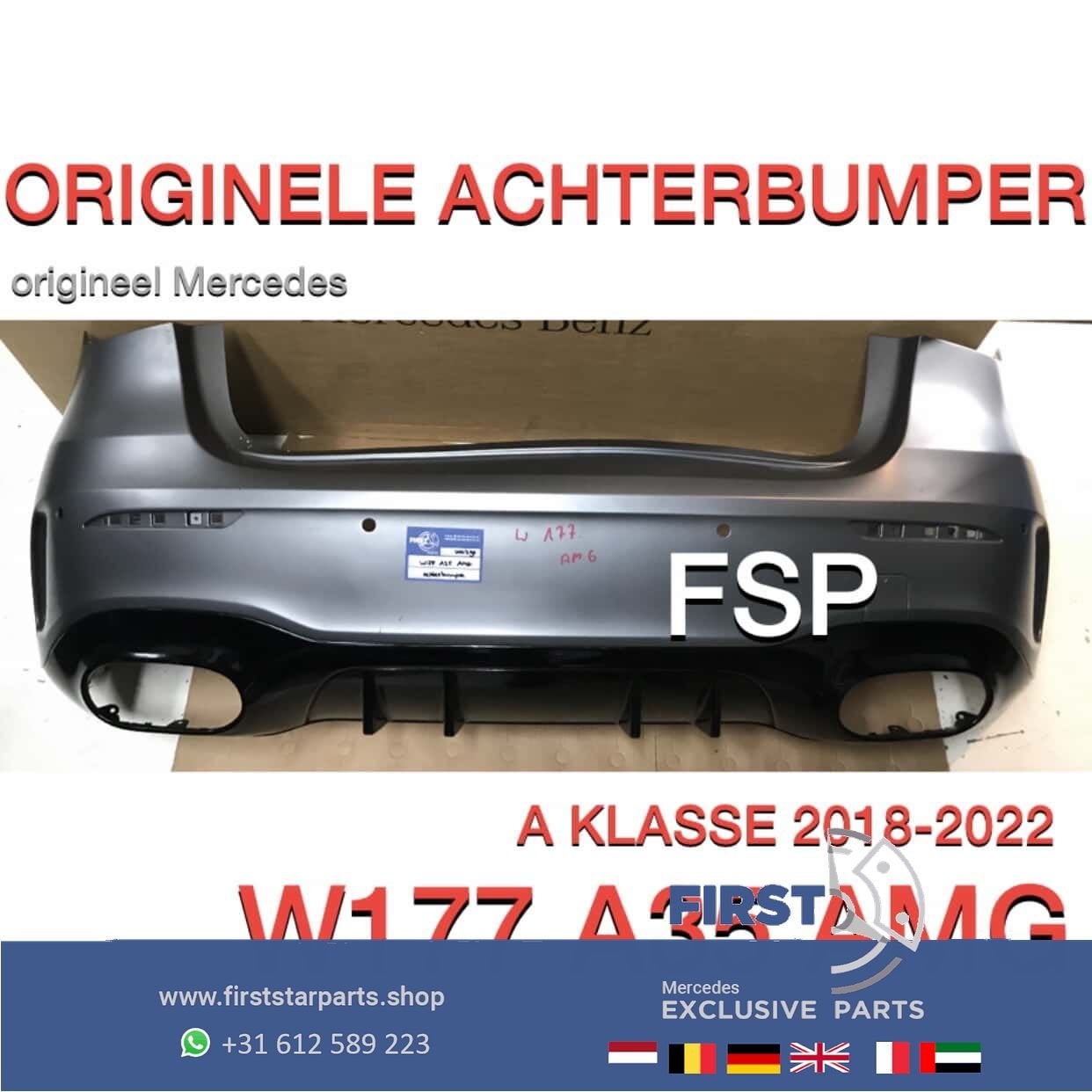 W177 ORIGINELE A35 AMG ACHTERBUMPER Mercedes A Klasse 35 201, Gebruikt, -, Ophalen of Verzenden, Achter