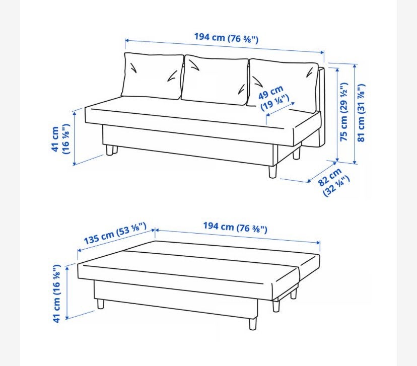 Ikea zetel met bed functie, Enlèvement, Comme neuf