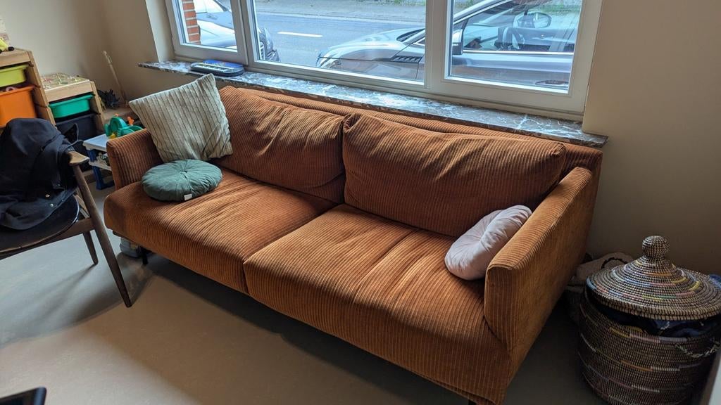 Zetel bruin velours, Ophalen