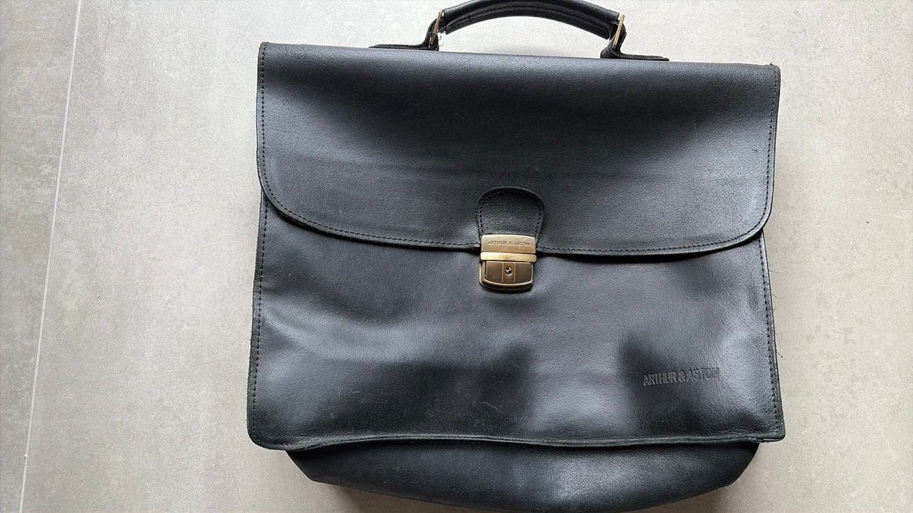 Leder tas Arthur & Aston zwart, Ophalen of Verzenden, Zo goed als nieuw, Zwart, Aktetas of Boekentas