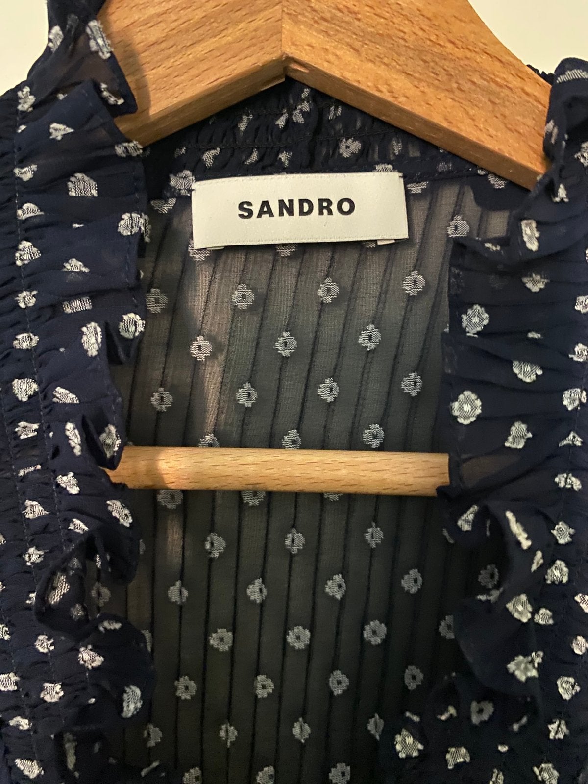 Nieuwe zomerjurk van Sandro, Ophalen, Blauw, Nieuw, Knielengte