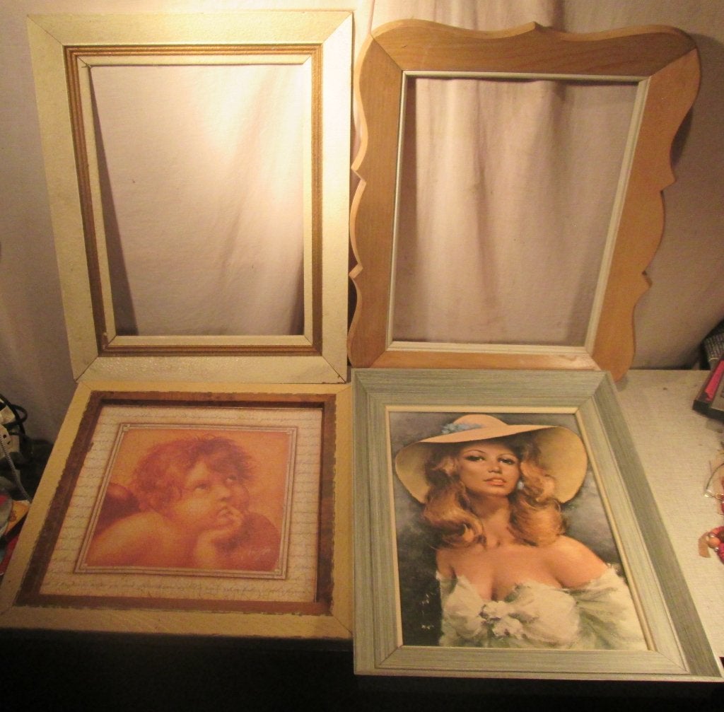 4 Mooie Retro Houten Lijsten - 47x37, Ophalen of Verzenden, Zo goed als nieuw, Hout, Schilderijlijst