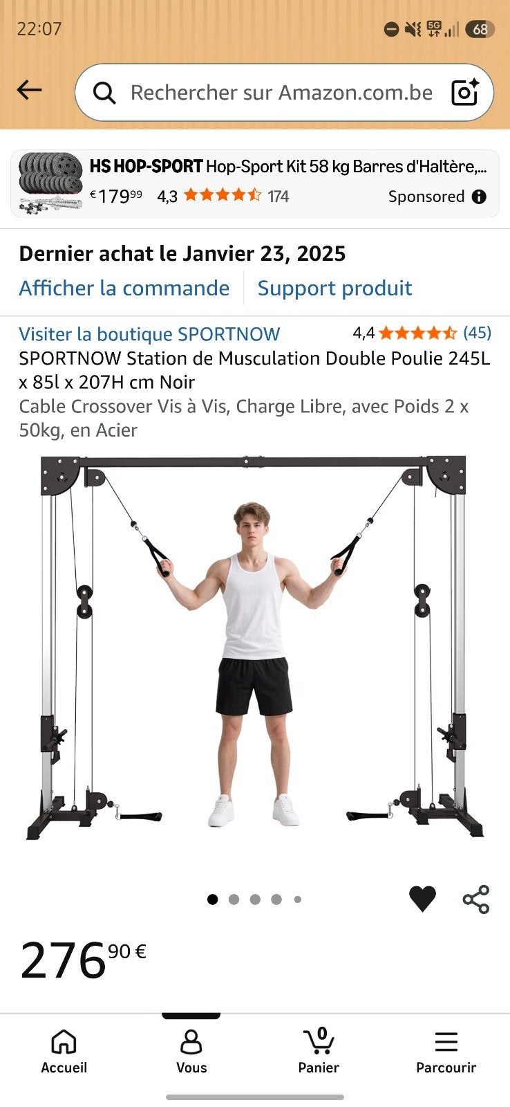 Lot complet de musculation (88 kg de poids, barres, haltères, Sports & Fitness, Enlèvement, Comme neuf, Bras, Set d’haltères
