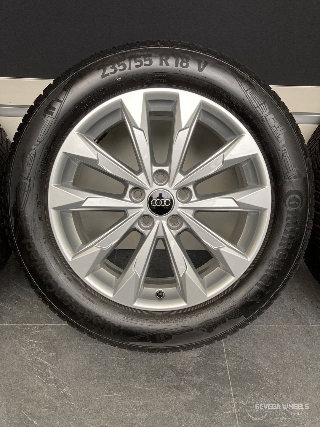 18” originele Audi Q3 F3 velgen + allseason banden 5x112 83A, Pneus et Jantes, 4 Saisons, Véhicule de tourisme, -