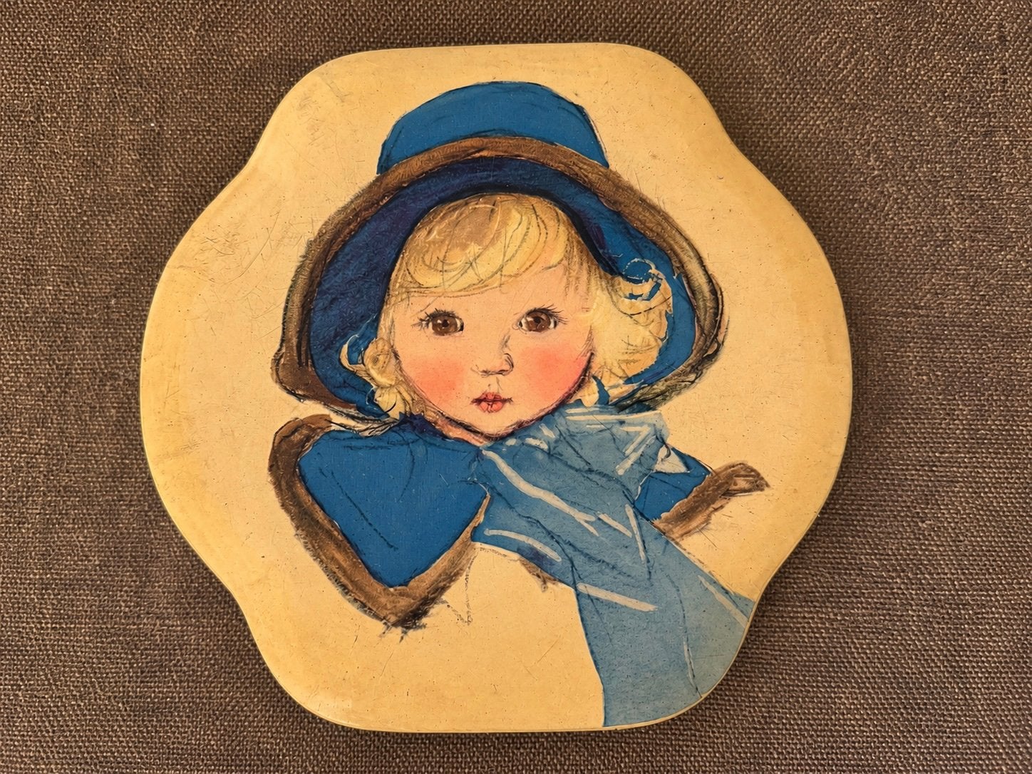 Ancienne boîte à biscuits Côte d’Or – décor fillette, Enlèvement ou Envoi, Utilisé, Biscuits
