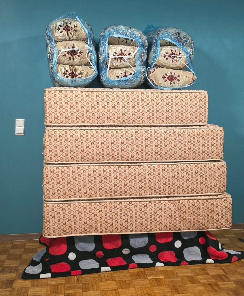 lot de 4 matelas pour salon marocain + 9 coussins, Enlèvement, Comme neuf, Osier ou Rotin, Salon marocain