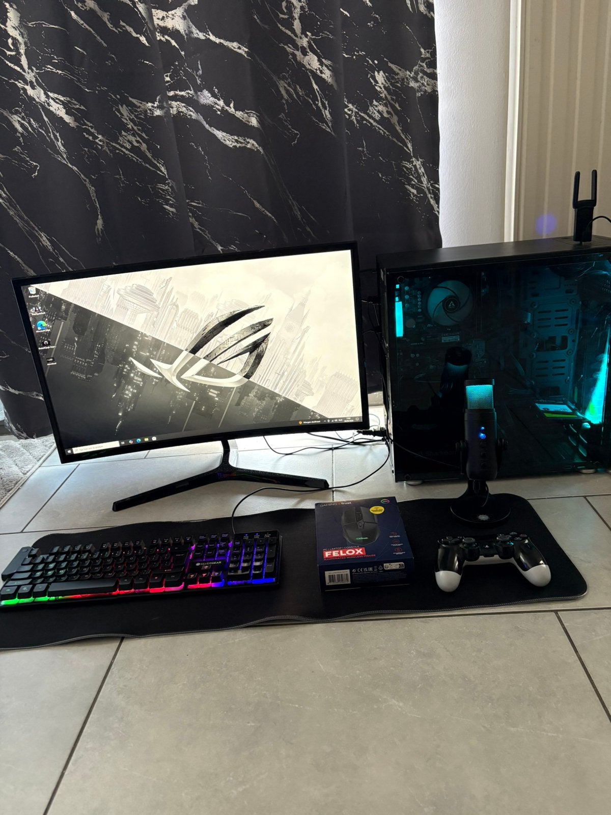 Gaming Pc setup, Informatique & Logiciels, Ordinateurs de bureau, Comme neuf, Avec moniteur, Gaming, Enlèvement