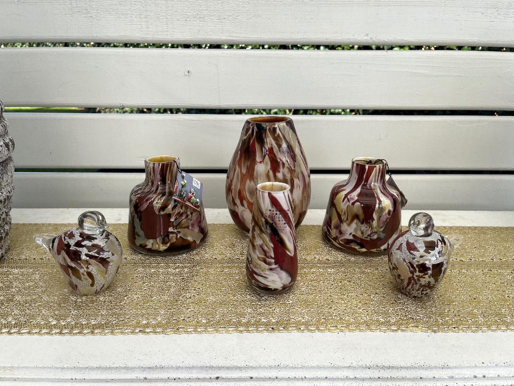 6 mondgeblazen vazen van Fidrio, Ophalen, Nieuw, Overige kleuren, Glas