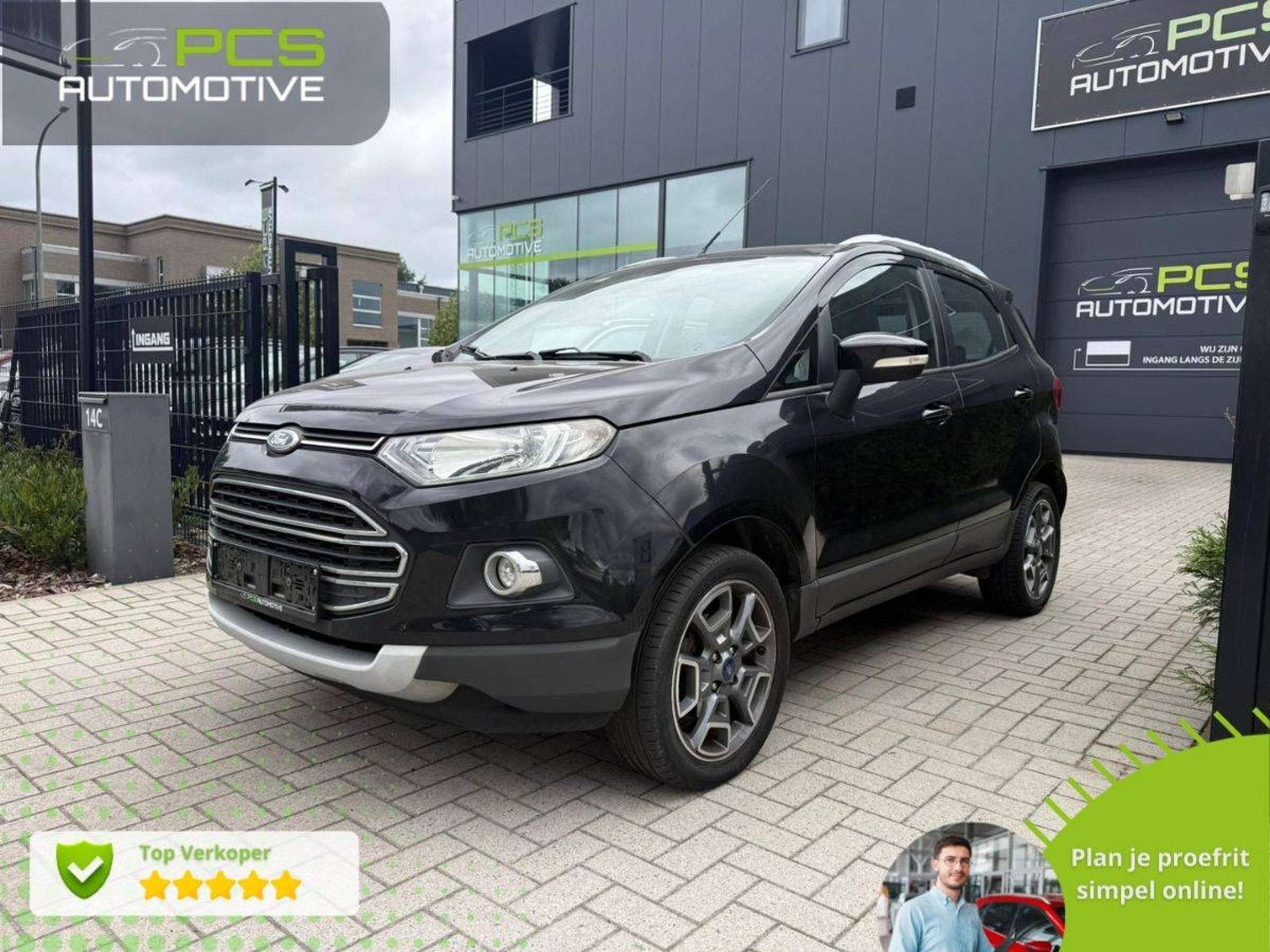 Ford EcoSport Limited EcoBoost / 1.0 Benzine / 125 pk / Uit, Auto's, Gebruikt, Zwart, Zwart, Bedrijf