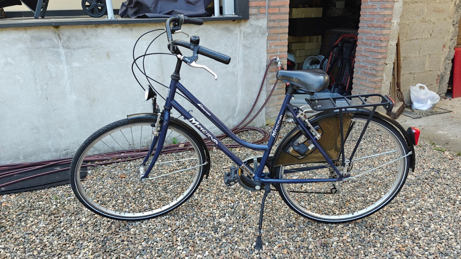 Minerva crossport damesfiets blauw gebruikt, Gebruikt, 47 tot 50 cm, Versnellingen, Ophalen
