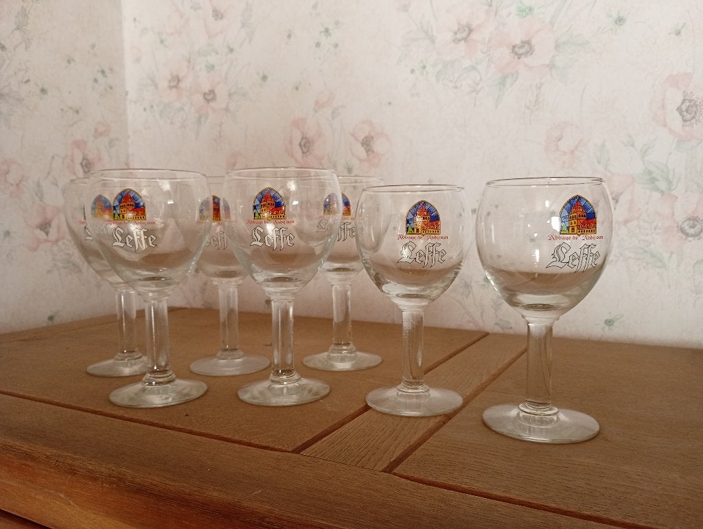 Lot van 7 Leffe glazen, Verzamelen, Ophalen, Zo goed als nieuw, Bierglas