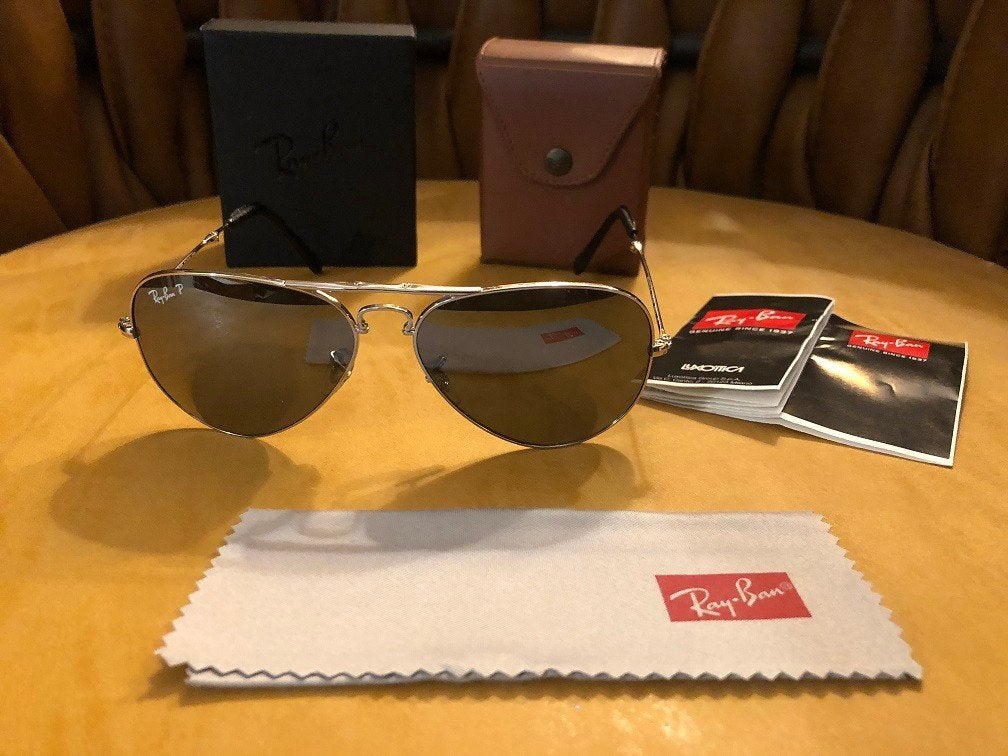 Ray-Ban folding Aviator 58mm RB3479KQ 003/N4 22k witgoud, Enlèvement ou Envoi, Comme neuf, Lunettes de soleil, Ray-Ban