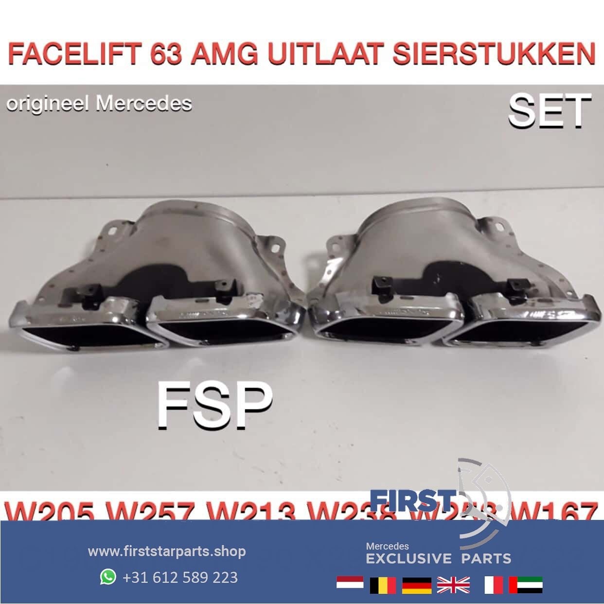 W205 C205 FACELIFT C63 AMG UITLAAT SIERSTUKKEN SET Mercedes, Utilisé, -, -, Enlèvement ou Envoi
