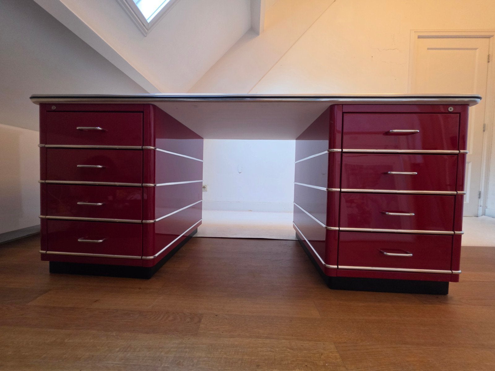 Müller bureau vintage Gispen style, Huis en Inrichting, Ophalen, 175 cm, Metaal, Vintage