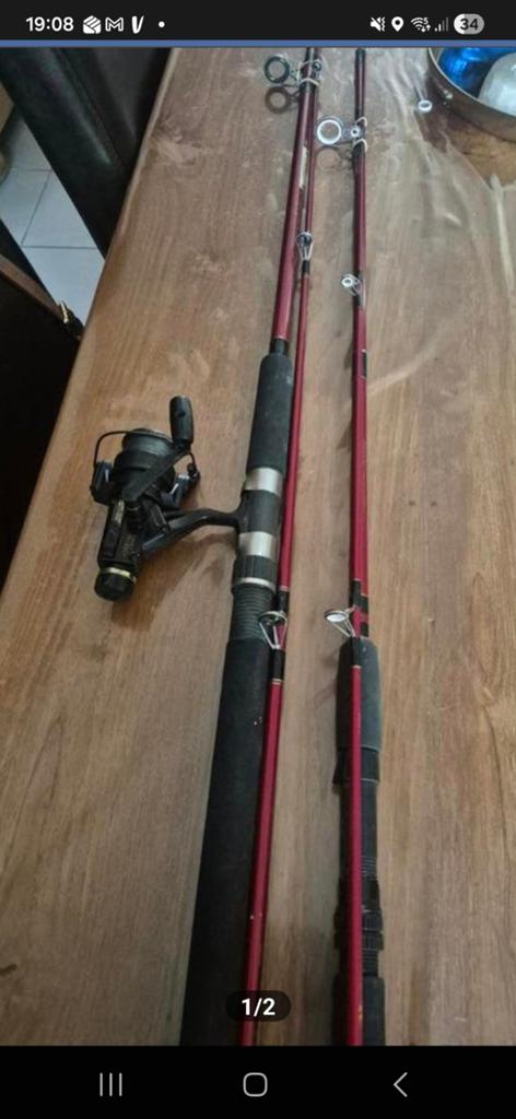 Spinhengel 2x baars snoek snoekbaars forel, Enlèvement, Moulinet