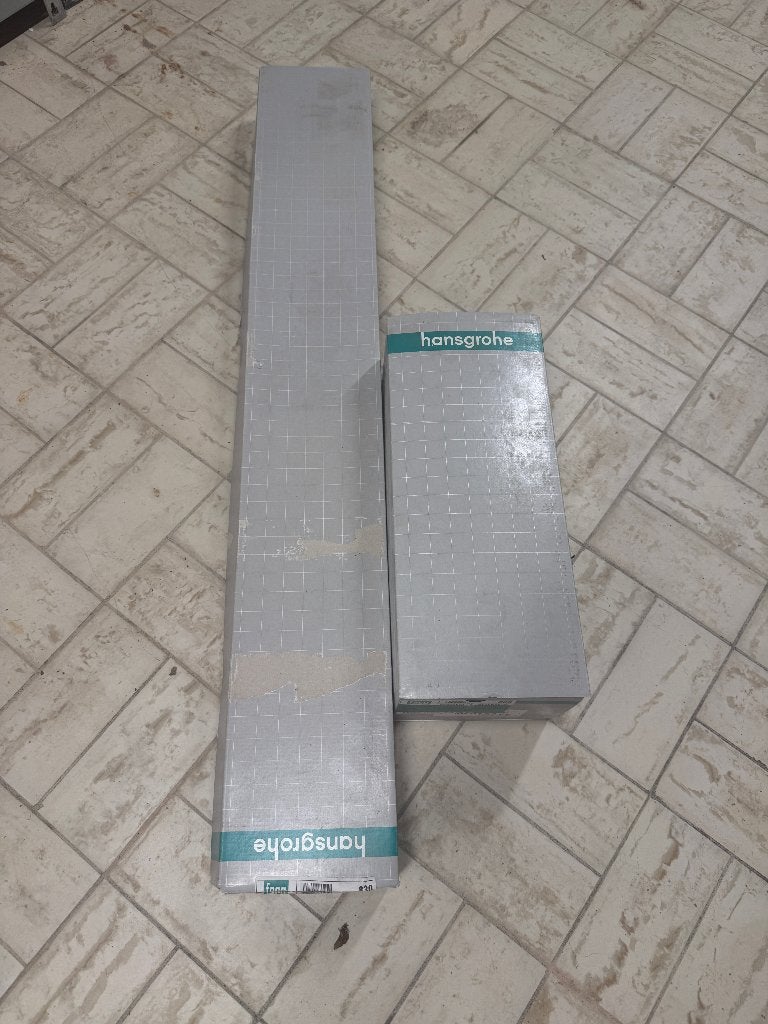 Hansgrohe RainDrain Flex 90 cm + uBox – compleet – NIEUW, Doe-het-zelf en Bouw, Sanitair, Ophalen, Nieuw, Chroom, Douche