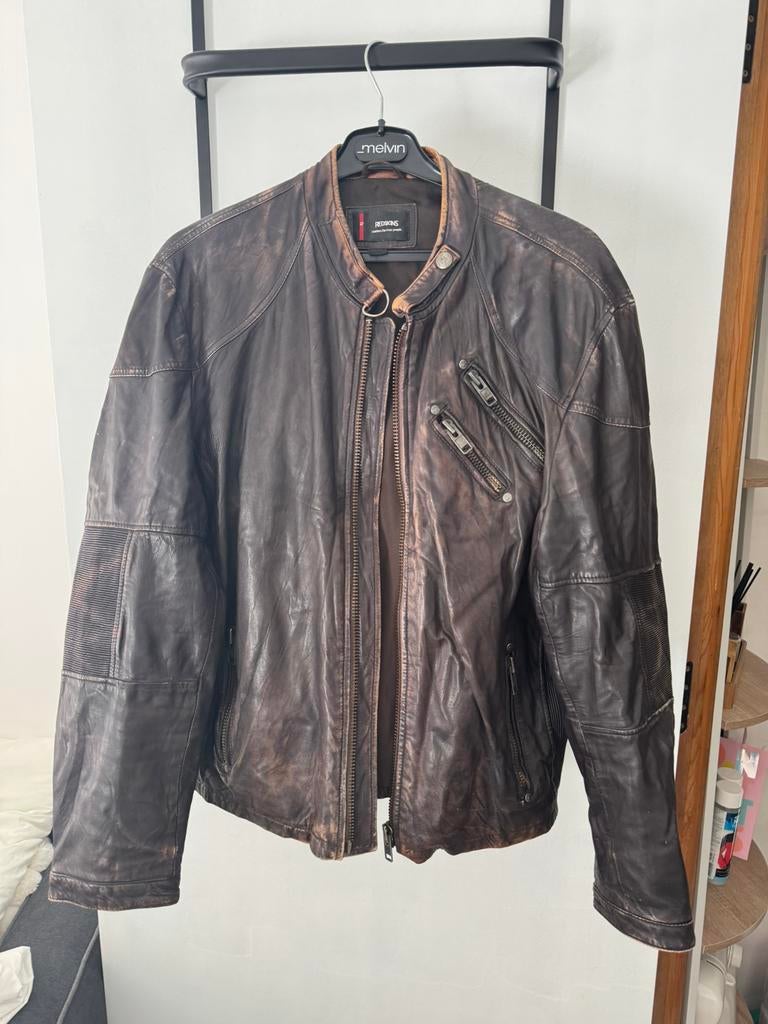 Veste en cuir d’agneau de marque Redskins XXL, Ophalen, Gedragen, Overige maten, Bruin