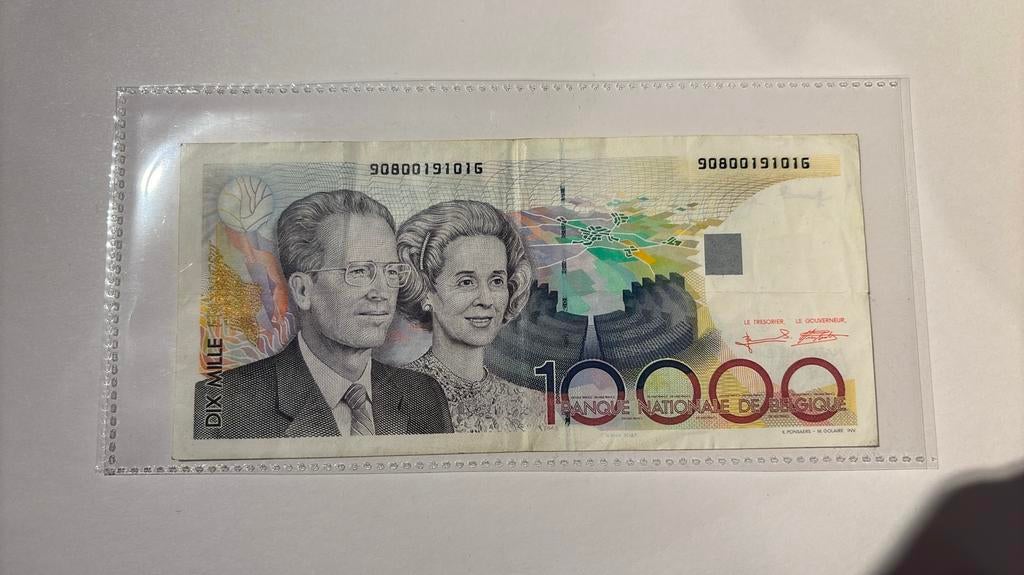 10.000 Belgische Frank (Bouwdewijn & Fabiola), Ophalen, Los biljet