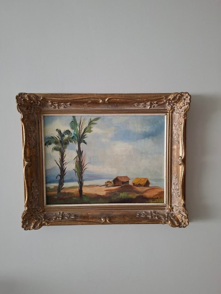 Zeer mooi uitgewerkte kader met zicht, Antiek en Kunst, Ophalen