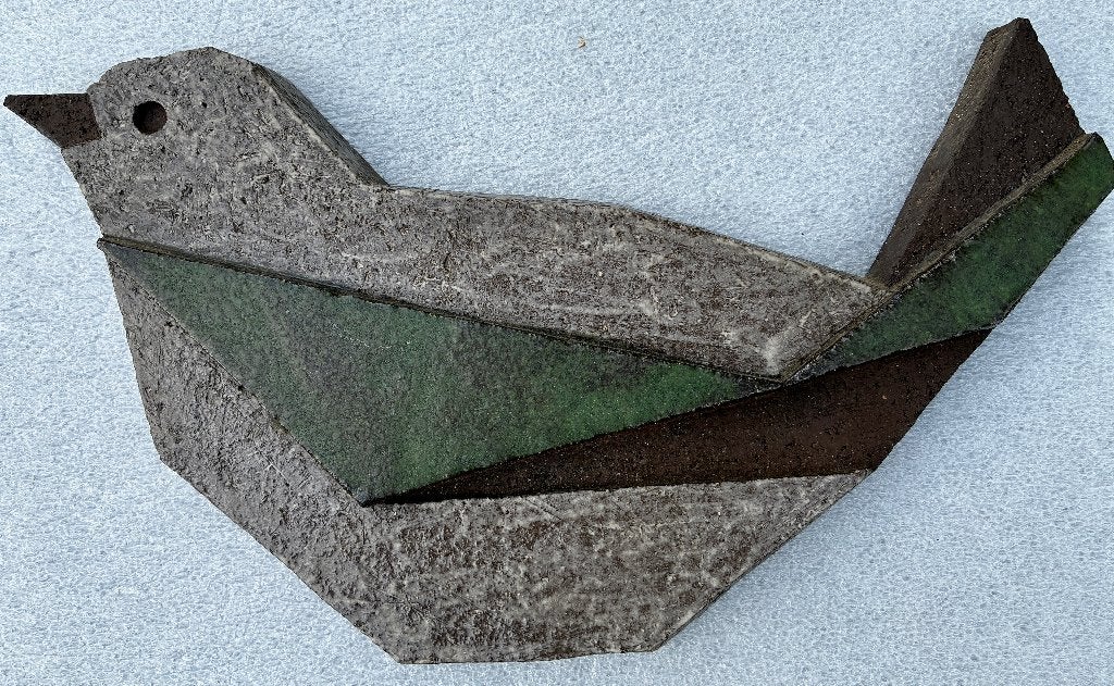 Kunst vogel beton, Ophalen, Composieten, Wanddecoratie, Vogel