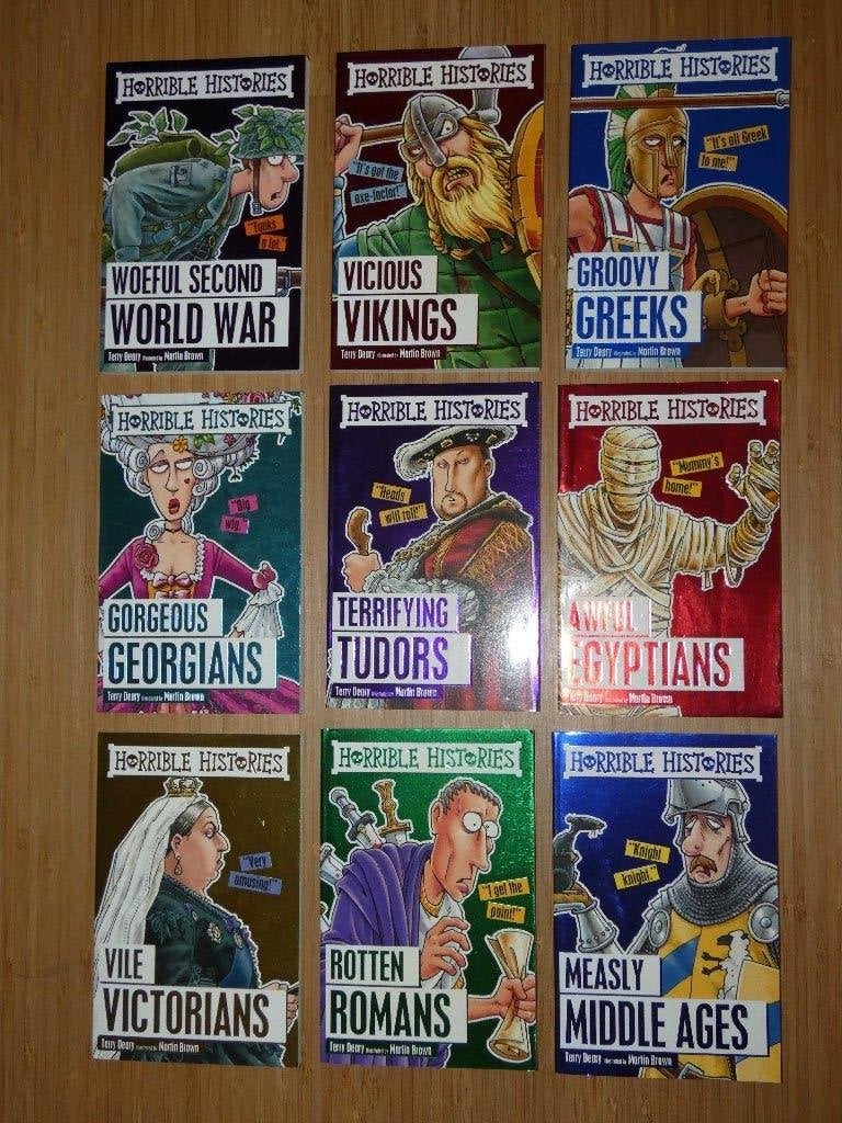 9 livres "Horrible Histories" in english, Livres, Enlèvement ou Envoi, Comme neuf, Terry DEARY