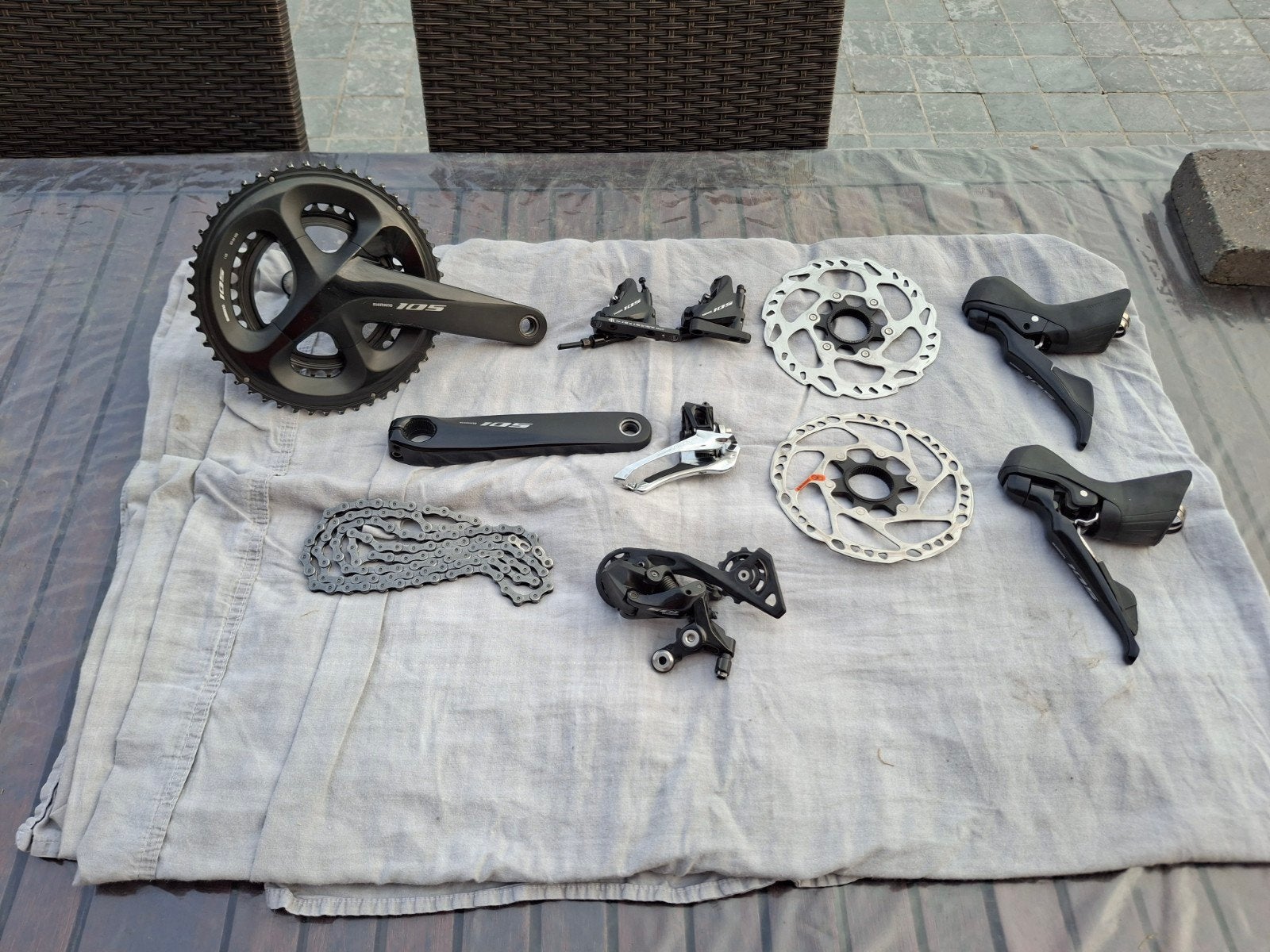 groupe Shimano 105 disque mécanique, Enlèvement