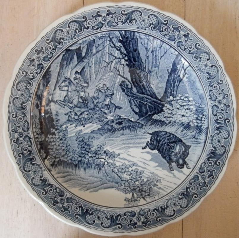 decoratief sierbord Boch Frères ( jachttafereel ), Antiek en Kunst, Ophalen