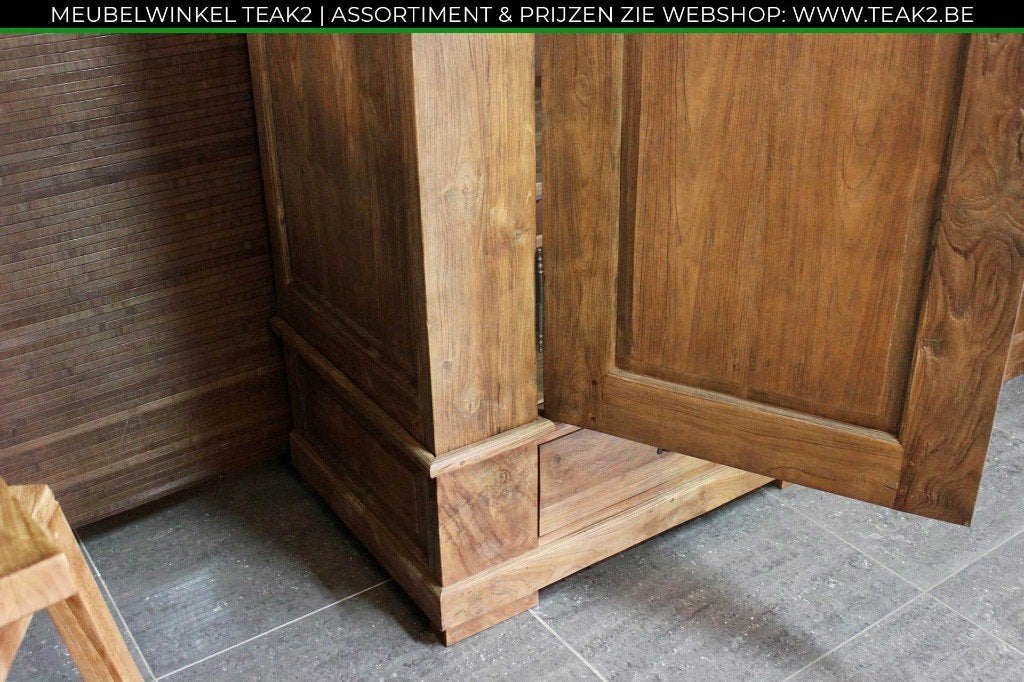 Nieuwe teak kleerkasten - kledingkast bij TEAK2, Ophalen of Verzenden, Nieuw, Teakhout, Met klep(pen)
