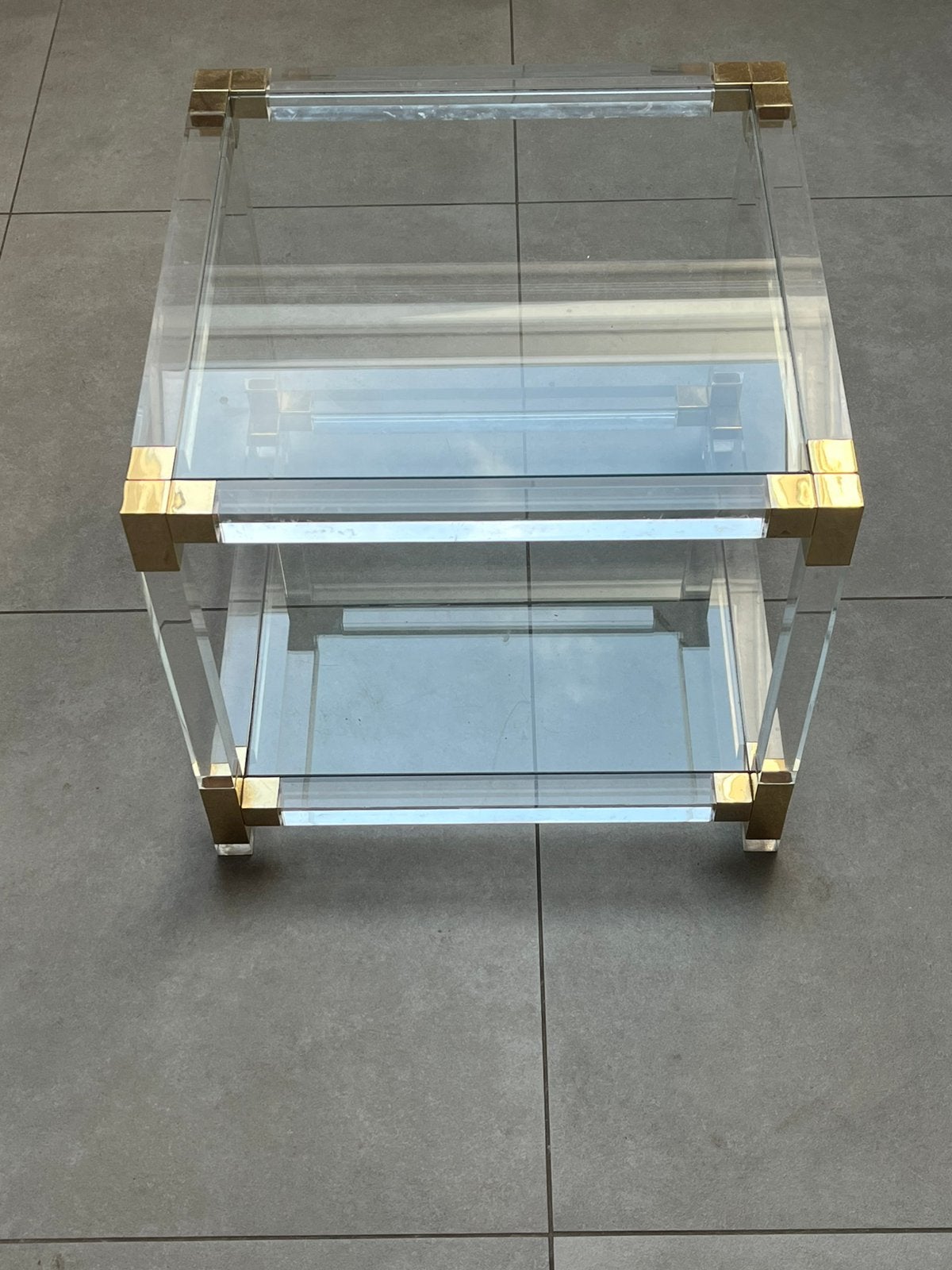 Glazen bijzettafel, Ophalen, Zo goed als nieuw, Glas