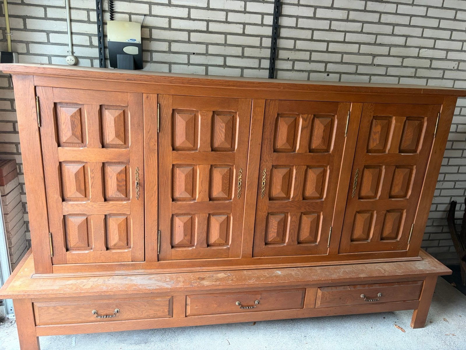 Vintage brutalist highboard dressoir, Maison & Meubles, Enlèvement