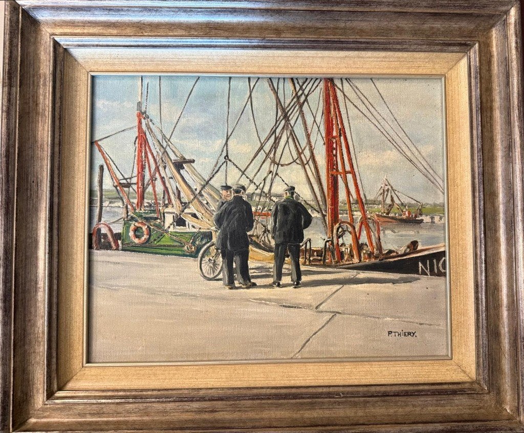Paul Thierry Peinture à l'huile sur toile signée, Enlèvement, Signé, Peinture à l'huile, Toile