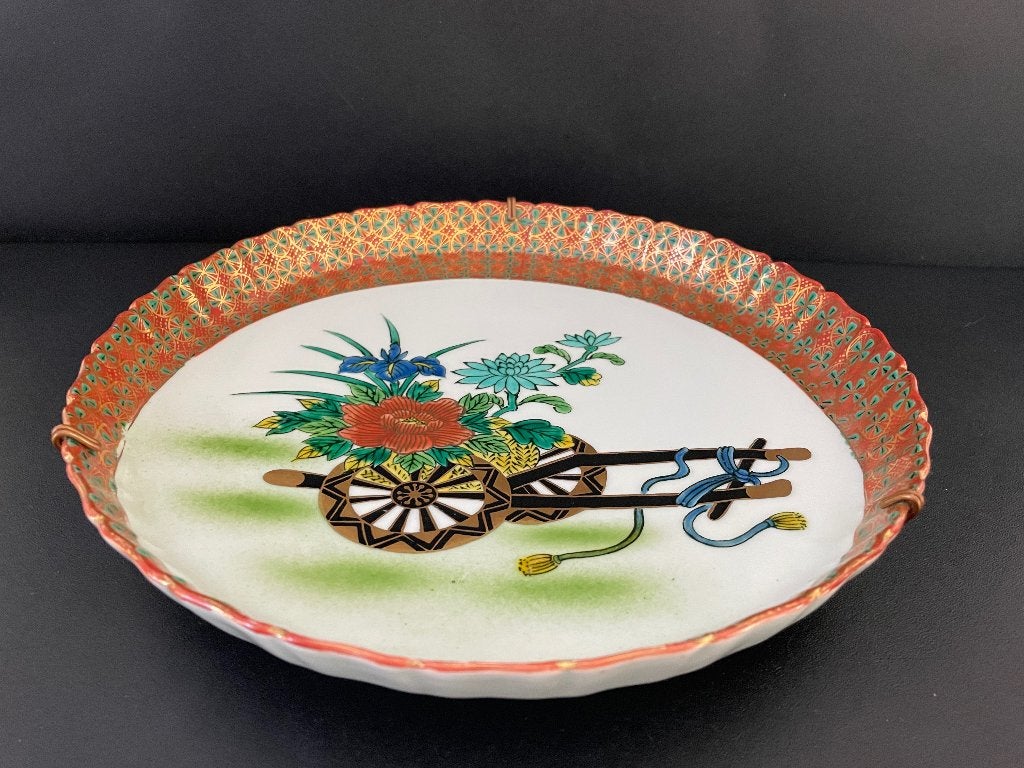 Assiette en porcelaine japonaise ancienne exclusive Kutani, Antiquités & Art, Enlèvement ou Envoi