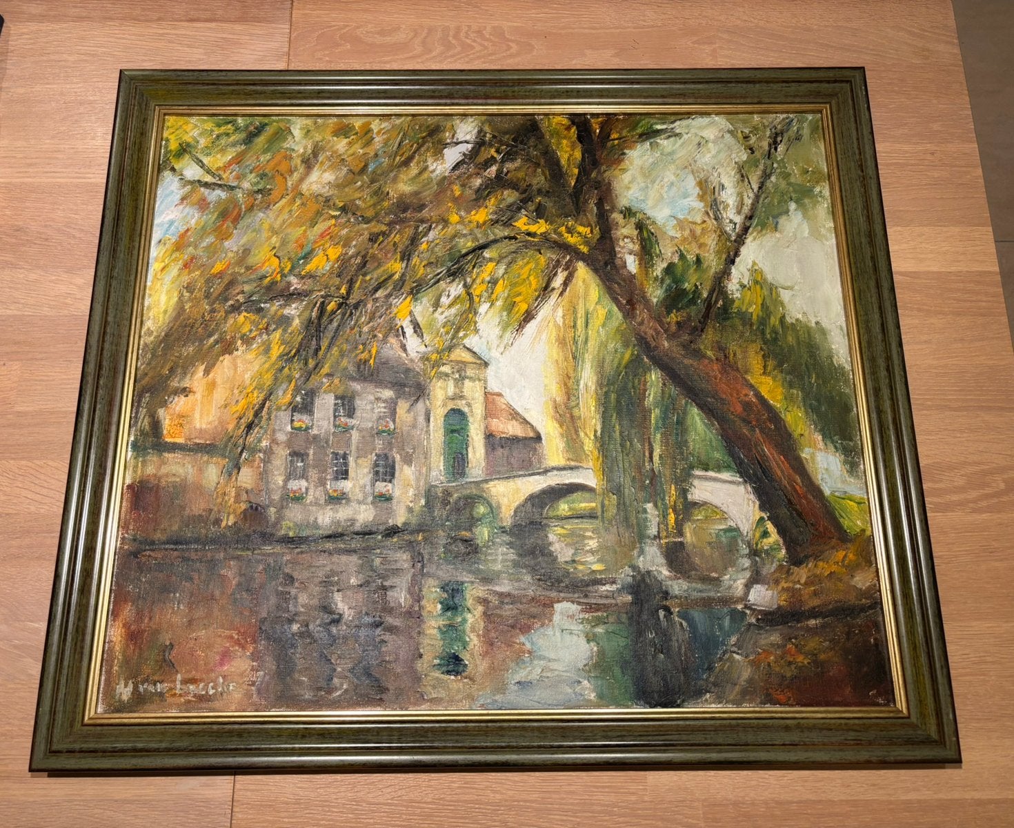 Schilderij Brugse reien - Marcel Van Loocke, Enlèvement, Paysage urbain / rural