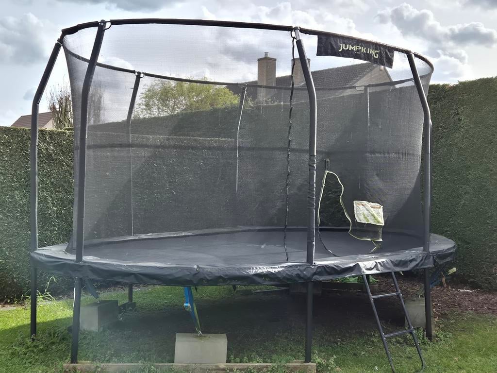 Jumpking ovale trampoline Jumppod oval 460 zwart, Ophalen, Gebruikt