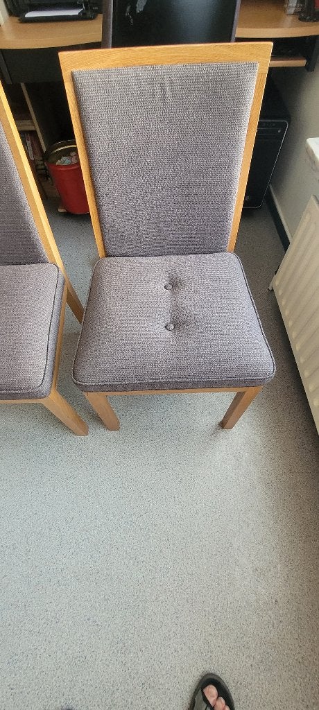Te koop 6 eiken stoelen, Ophalen, Bruin, Zo goed als nieuw, Stof