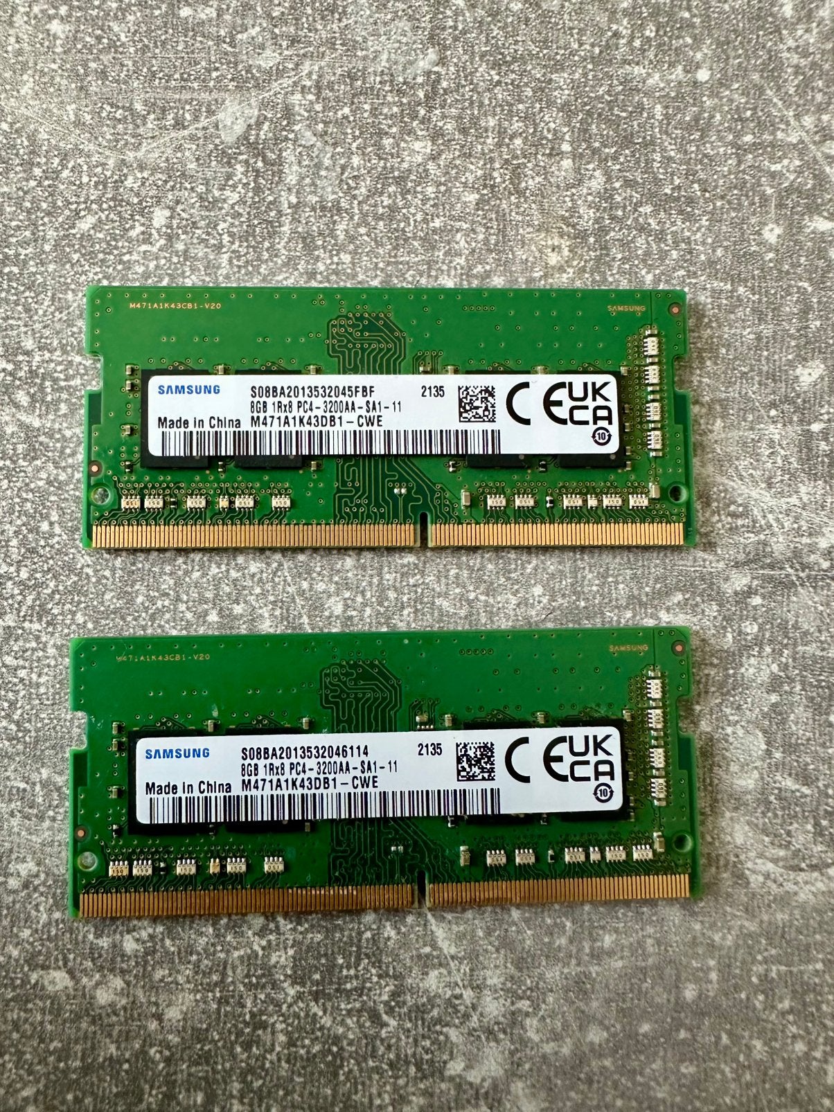 2 barrettes RAM Samsung 16 Go DDR4-3200 pour PC portable, Informatique & Logiciels, Enlèvement ou Envoi, Comme neuf, DDR4