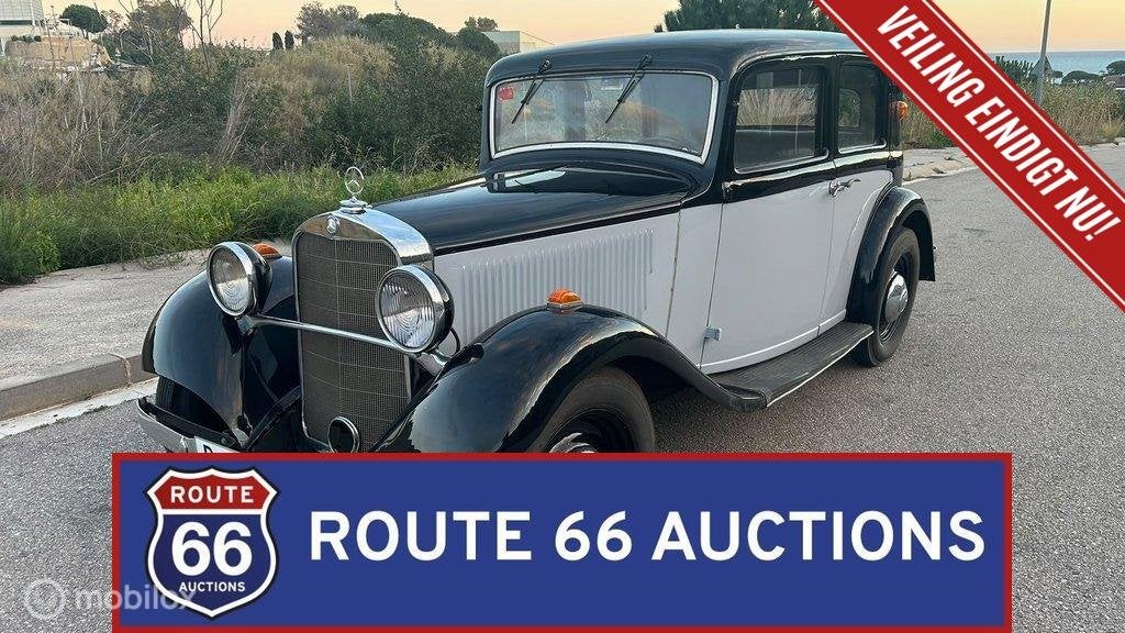 Mercedes-Benz 200 | 1935 | Route 66 Auctions, Zwart, Mercedes-Benz, Bedrijf, Handgeschakeld