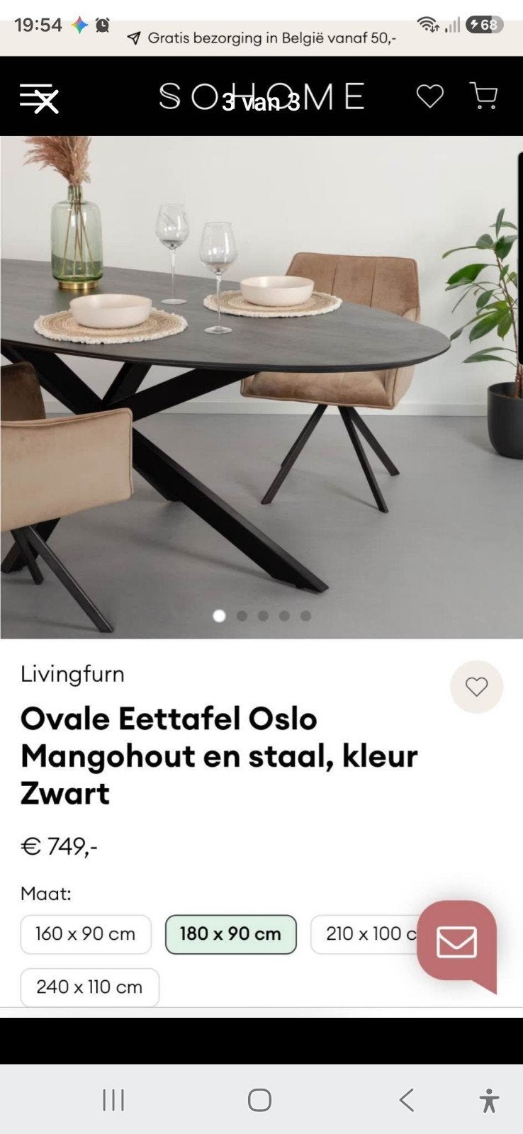 Table à manger ovale en bois de manguier, Maison & Meubles, Enlèvement