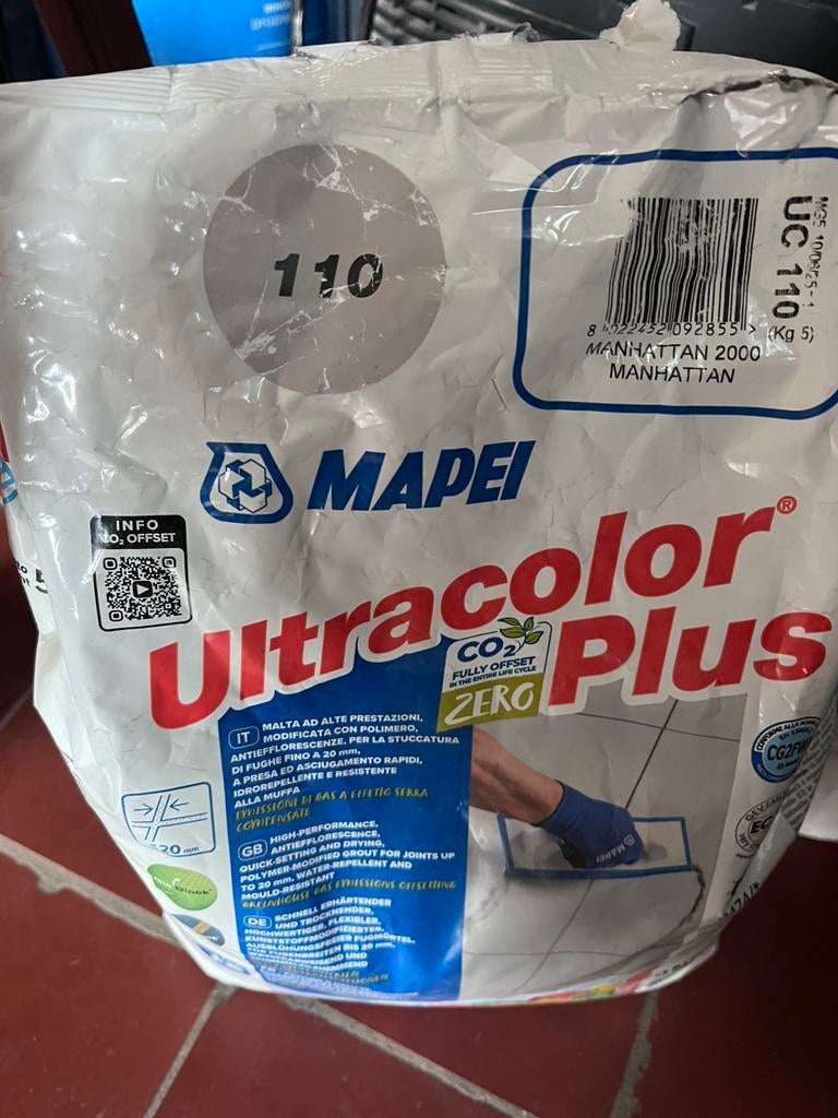 Voegmortel 110 grijs en cementlijm Mapei grijs, Doe-het-zelf en Bouw, Ophalen, Nieuw, Overige typen