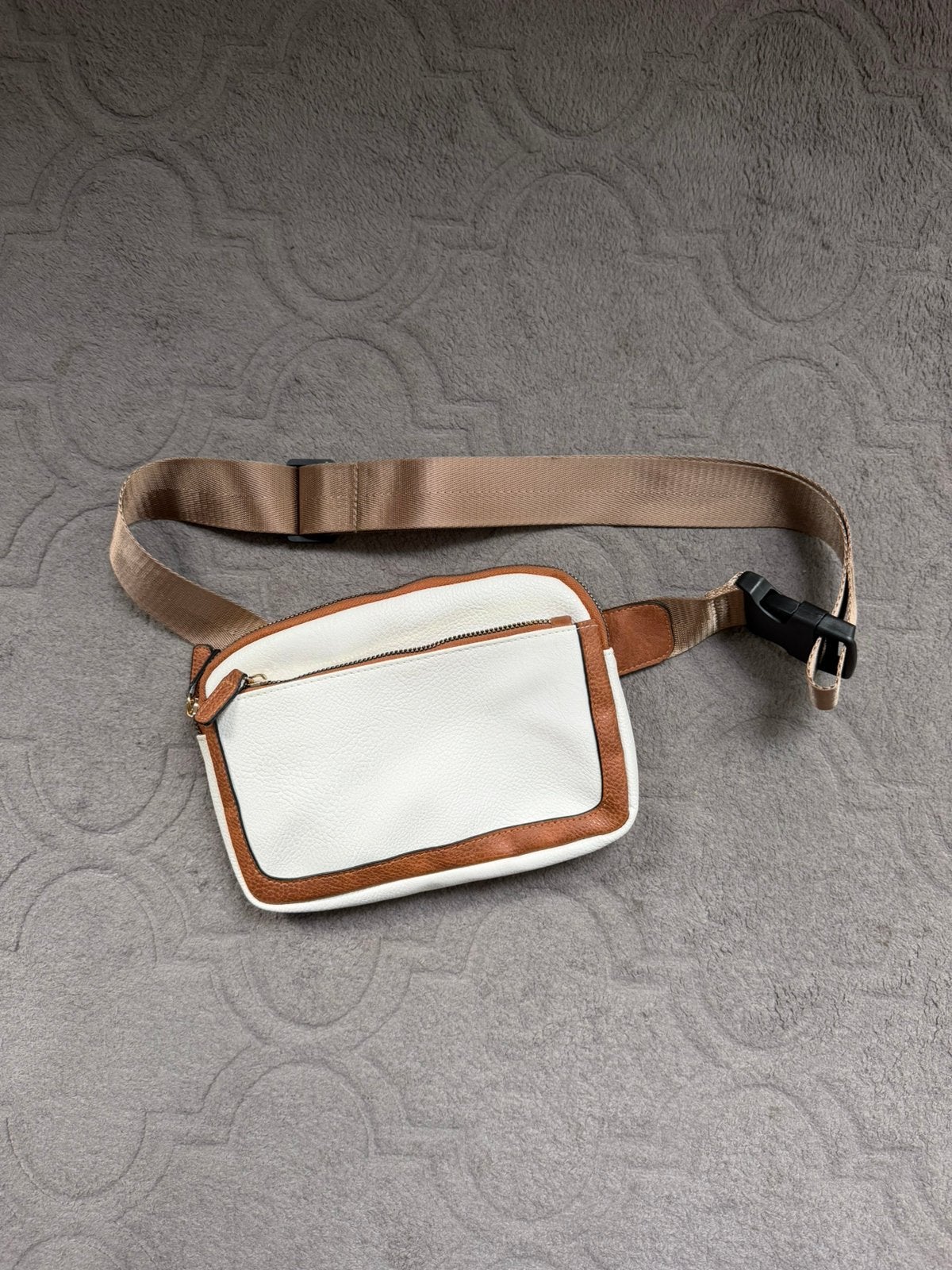 NOUVEAU Sac à bandoulière/taille blanc-brun, Enlèvement ou Envoi, Neuf, Blanc, Sac de soirée