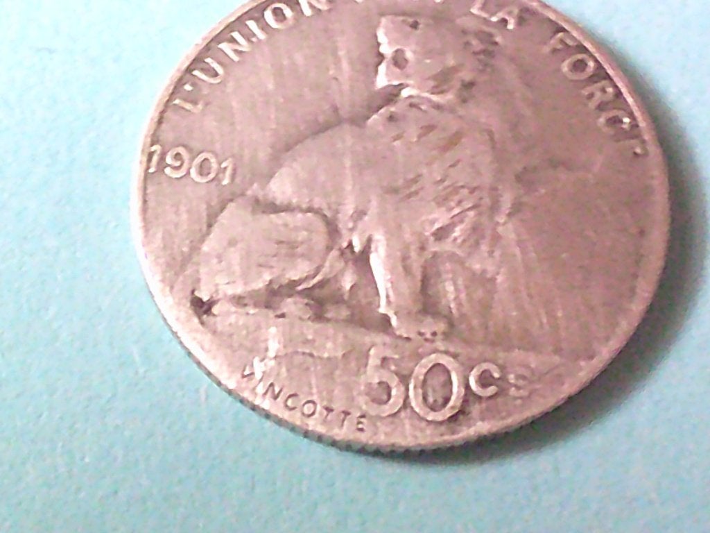 50c 1901 leopold II roi des belges zilver, Zilver, Ophalen of Verzenden, Losse munt, Zilver