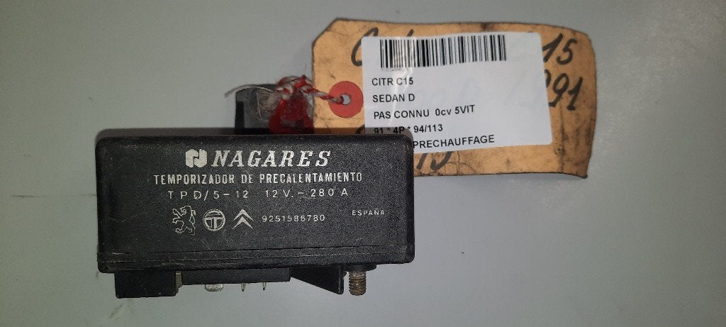 RELAIS BOUGIE PRECHAUFFAGE Citroën C15 (9251586780), Citroën, Mevr. I. Hauben, Utilisé, Rue de l'Espoir 34 34
4030  GRIVEGNÉE, BE