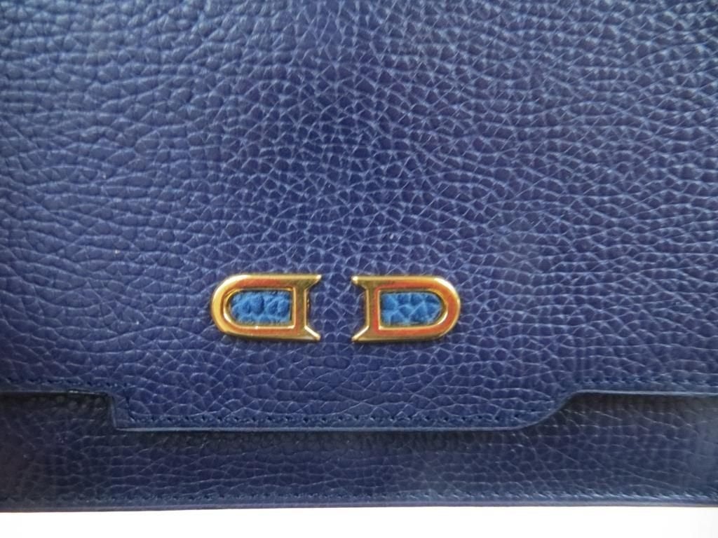 Delvaux portefeuille, Handtassen en Accessoires, Portemonnees, Gebruikt, Overige merken, Blauw, Leder, Met knipsluiting, Ophalen of Verzenden