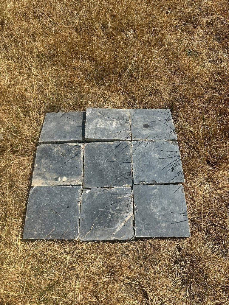 179m2 antieke kerkvloer in blauwsteen (26,5 x 26,5), Doe-het-zelf en Bouw, Ophalen, Gebruikt